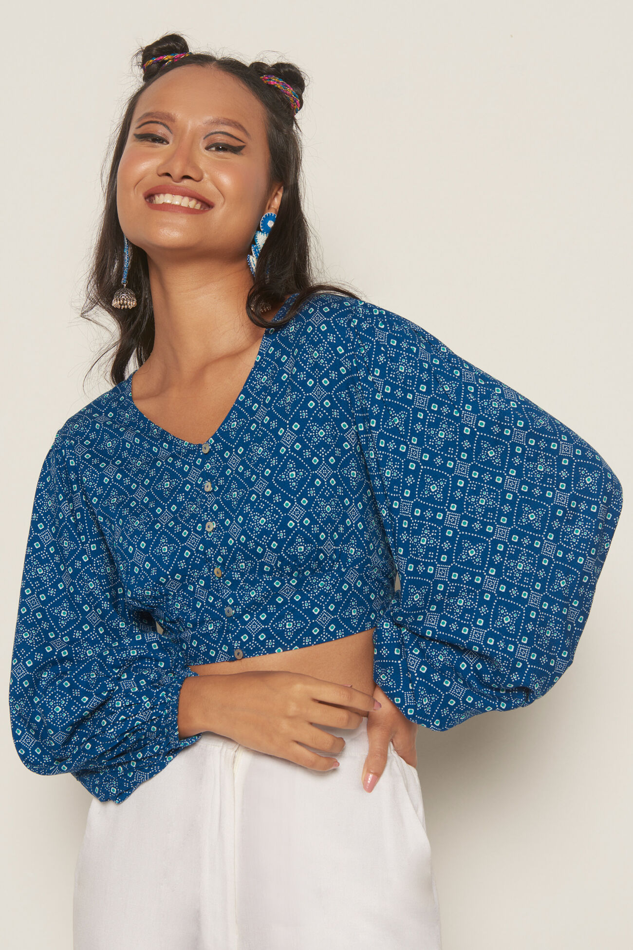 Butterfly Crop Top, Blue, image 2